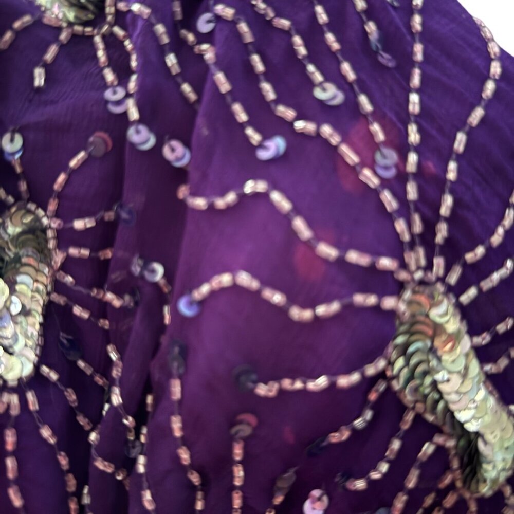 Vintage Plus Size Purple Sequin Embellished Skirt - Picture 5 of 5